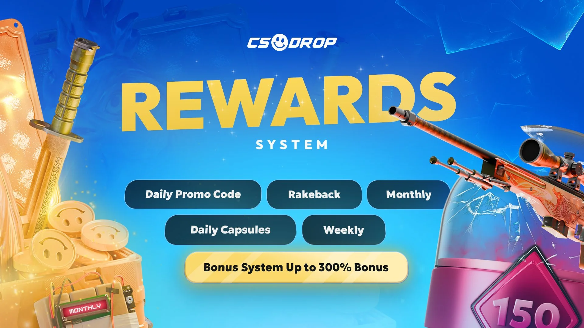 CSDROP CS2 skin rewards and bonuses